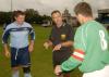 Inter Commands 2005 Final Royal Marines 3 Naval Air Command 0 by Fozzy - Si Bochenski (RM Captain),Chris Welsby (NAC Captain) and Referee Neil Stewart